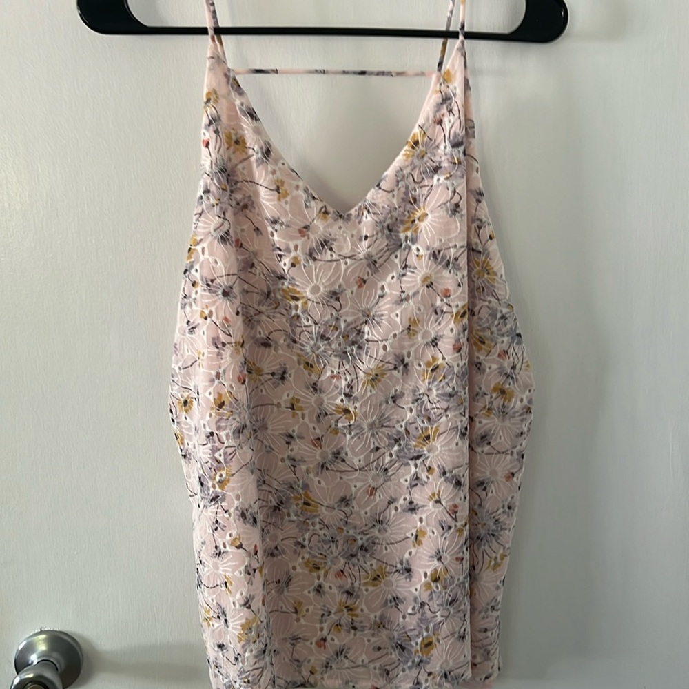 Ann Taylor Loft soft pink with floral lined top. Size medium